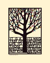 Tree of Life Print with colored leaves